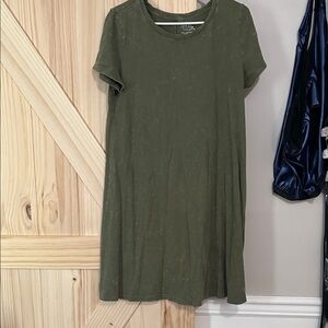 Time and Tru Olive Green Tee Dress